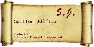 Spiller Júlia névjegykártya