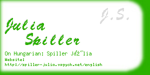 julia spiller business card